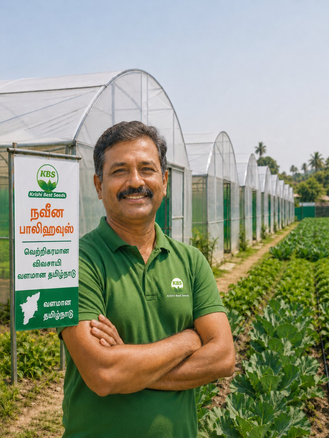 KBS field professional at a protected cultivation site