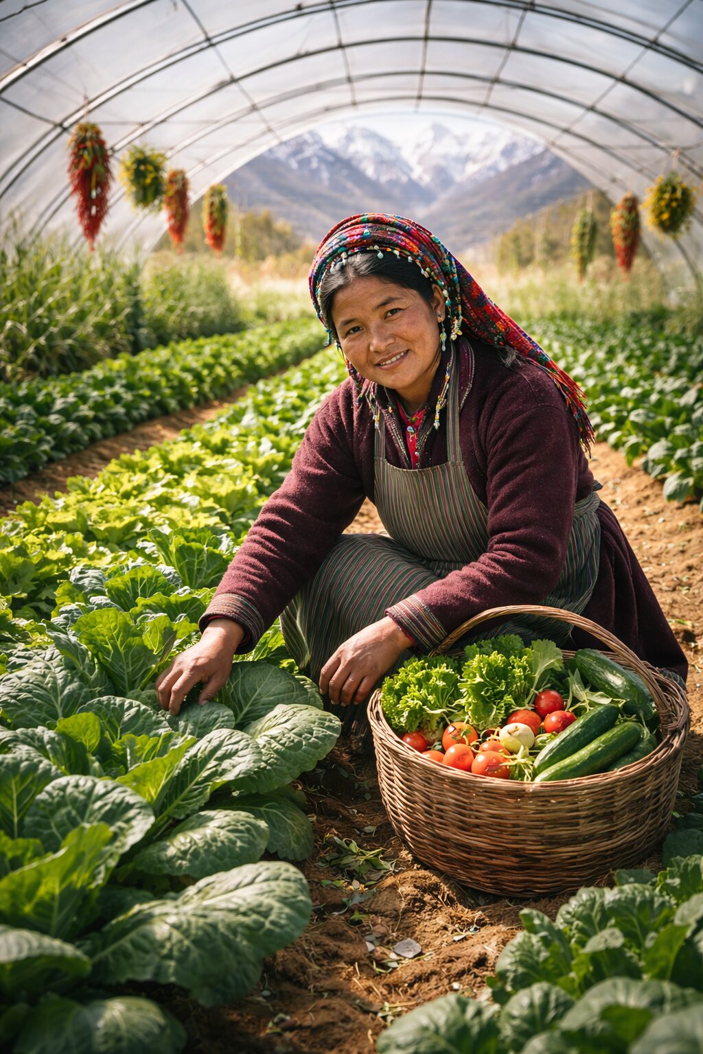 Grower harvesting protected crops